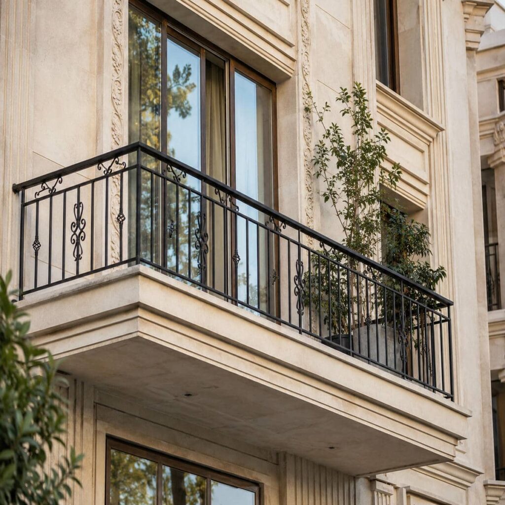 هندریل راه پله فلزی با طراحی ساده