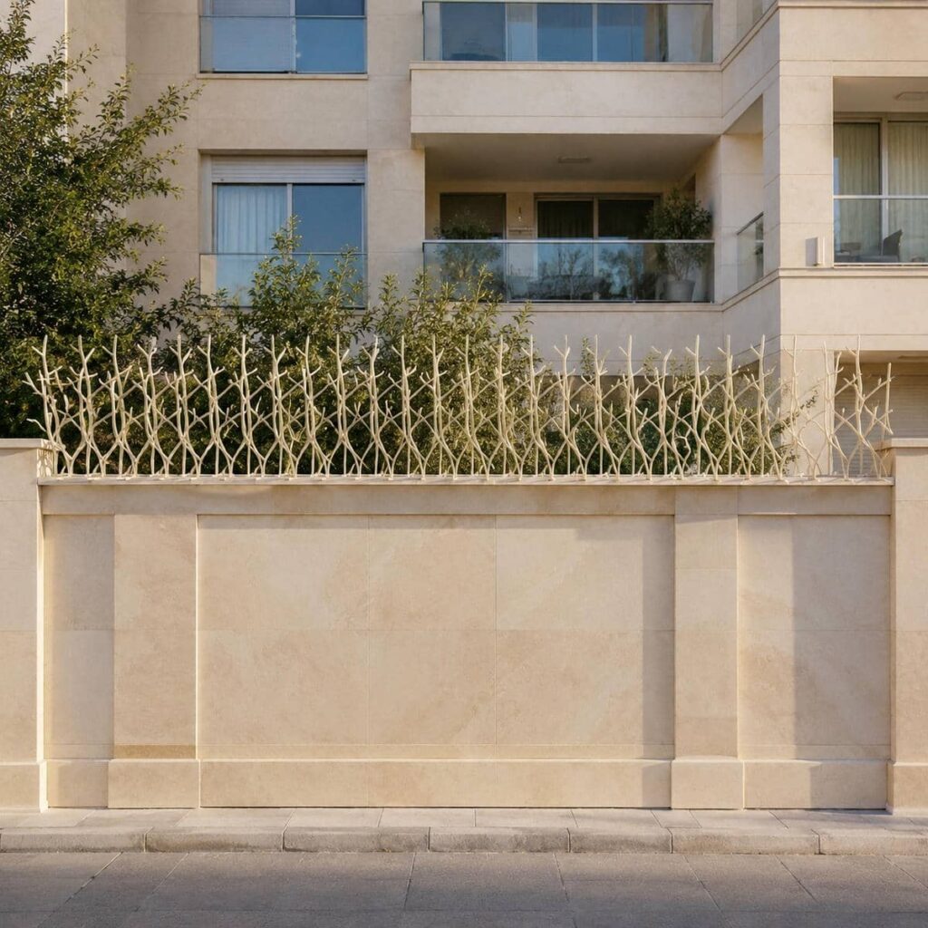 حفاظ دیوار شاخ گوزنی پشت باغچه ویلا