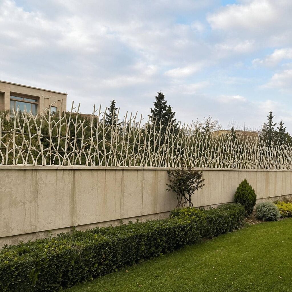 ردیف شاخههای فلزی با پوشش مات یکنواخت ردیف شاخههای فلزی با پوشش مات یکنواخت