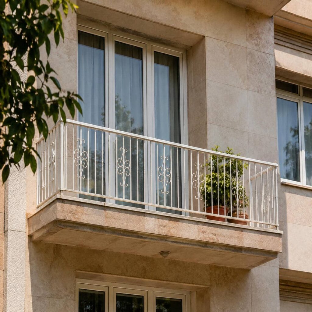 نرده بالکن نیمه مسقف اتاق مهمان در استان خراسان شمالی