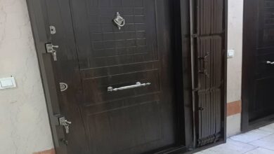 حفاظ درب آکاردئونی خاکستری با جوش پرداخت شده یزد