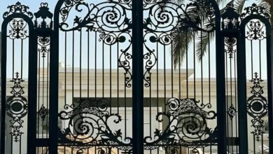 درب حیاط آهنی با قاب تقویت شده در قم