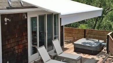 سایبان برقی مشکی روی ویترین سفید استان خوزستان