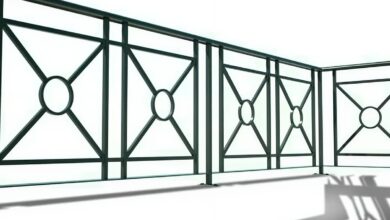 نرده بالکن خاکستری روی تراس ال شکل در بوشهر