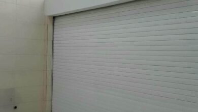 کرکره برقی خاکستری ورودی پارکینگ پرتردد کرج